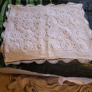 Shams. A pair of gently used crochet pillow shams. Size regular. White